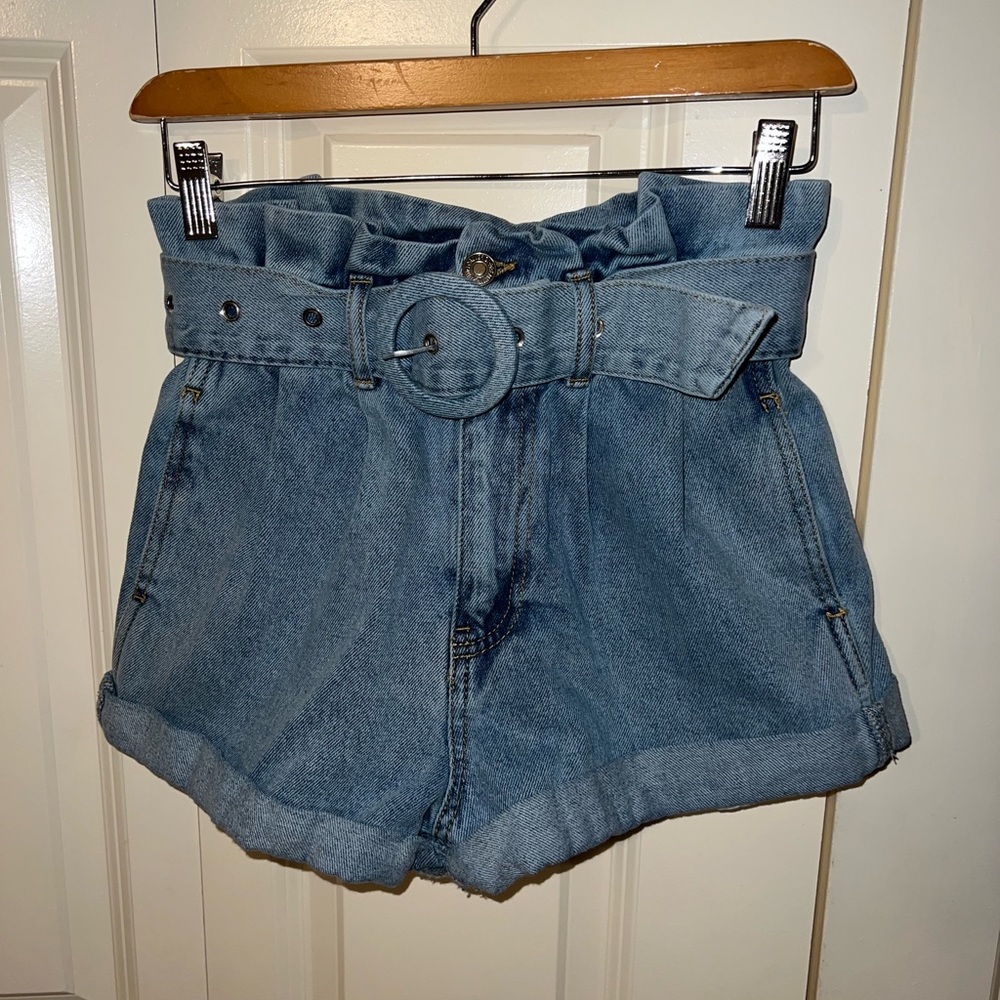 Forever 21 size xs denim paper bag shorts
